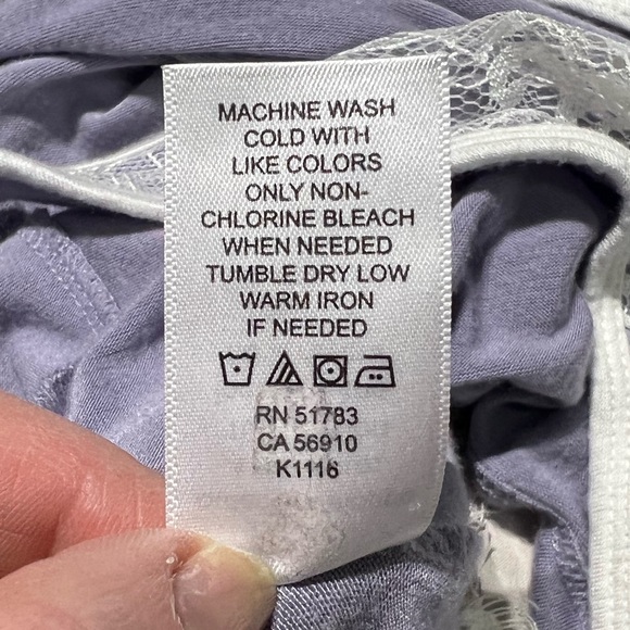 Maurices Lavender Racerback Tank Top with White Lace Overlay - Size Medium - Picture 13 of 15